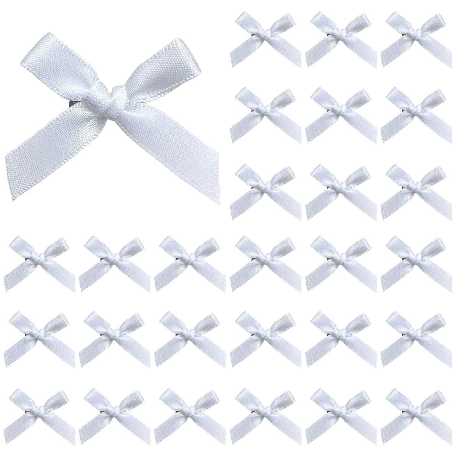 Photo 1 of 30 Pcs White Hair Bows for Women, Mini Bowknot Ribbon Barrettes Hair Clips, Cute Bows for Girls Hair Accessories (White)