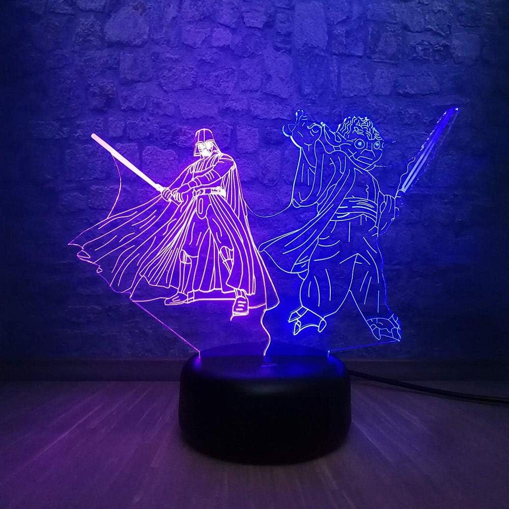 Star War Yoda Darth Vader Veilleuse 3d Led Mix Couleur Lampe Pour Bebe Sommeil Lumiere Garcon Cadeau De Bande Dessinee Enfant Jouets Base Light Luminaires Interieur Luminaires Eclairage Dwteam In