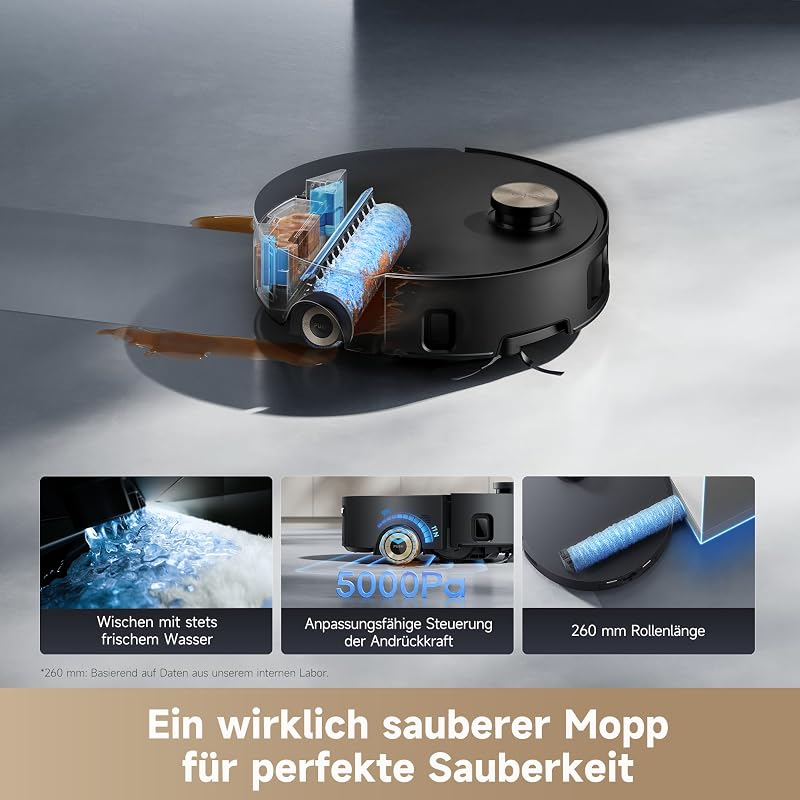 Aqua10 Roller Saugroboter mit AquaRoll-Wischmopp, 30.000 Pa