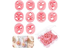 JJUNW 10 Pcs Mini Polymer Clay Cutters, Floral Leaf Shapes Polymer Clay Molds Polymer Clay Earring Cutters, Polymer Clay Kit for DIY Tools Jewelry Earrings Making