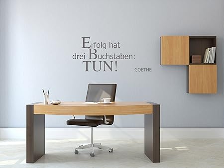 Comedy Wall Art Erfolg hat DREI Buchstaben: TUN! - Grau - ca. 70 x 30 cm