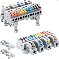 JANDECCN 4pcs DIN Rail Terminal Blocks, DIY