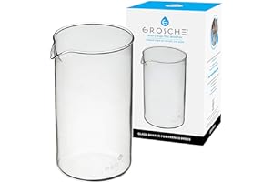 GROSCHE French Press Universal Spare Replacement Beaker, Fits Grosche and other brands of French Press Replacement Glass, Can