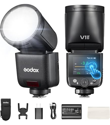 Amazon.com : Godox V1 MID S for Sony 55W TTL Flash with AK-R11