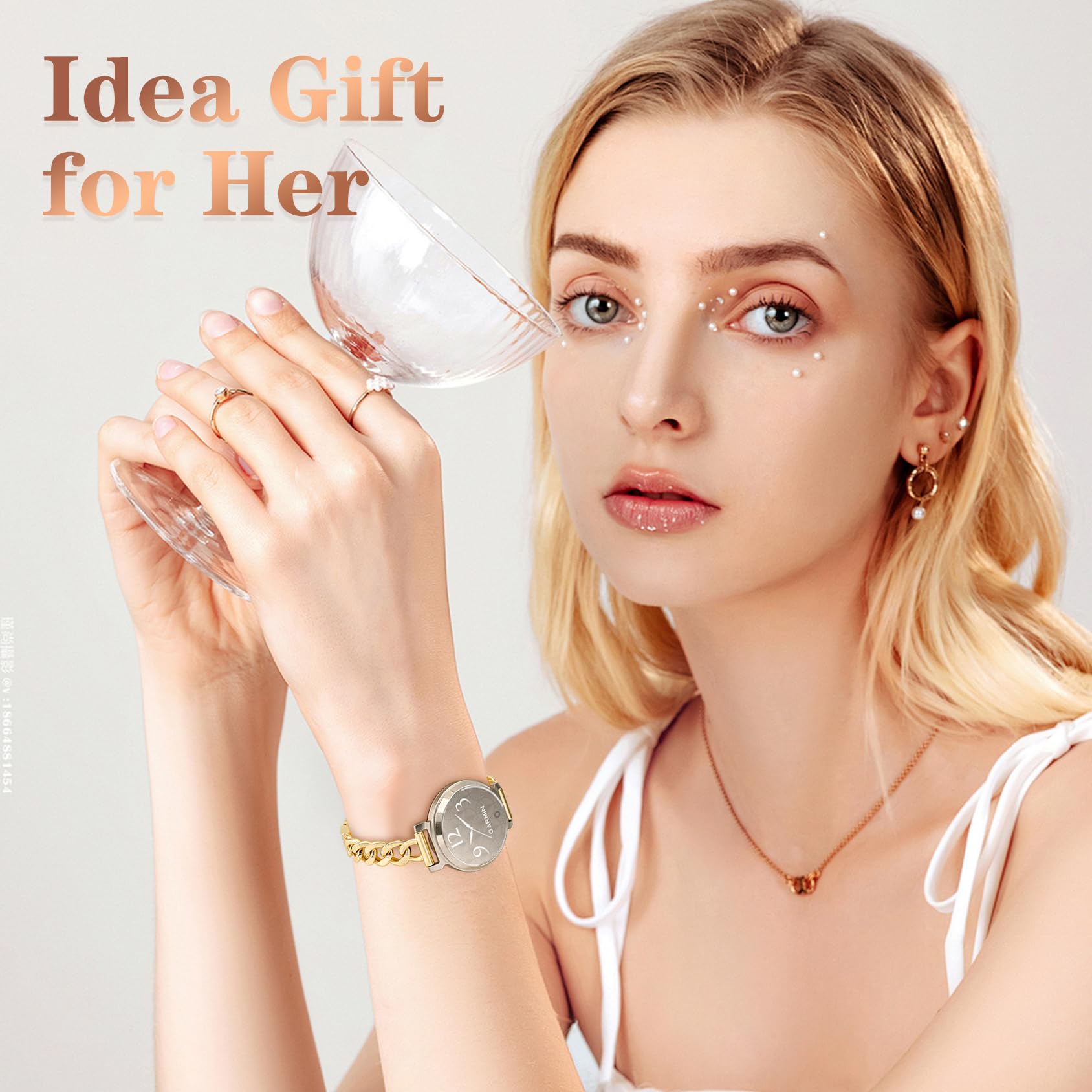 Wizvv Compatible with Garmin Lily 2 Metal Band, 14mm Slim Metal Stainless Steel Adjustable Straps Replacement Bands Compatible for Garmin Lily 2 Active Smart Watch Accessory for Women Men