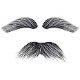 Honcloud Old Man Mustache and Eyebrow 100 Days of School Custome Accessories Grandpa Stage Performances Halloween Props (2 pcs Mustache)