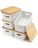 EOENVIVS Storage Bins with Lids 6 Packs, Plastic
