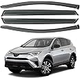4PCS Rain Guards Fit for 2013-2018 Toyota RAV4 LE XLE SE, Tape-on Outside Mount Window Visors, Smoke Tinted Side Window Deflector Visors, Vent Visor Shade Shield, 2013 2014 2015 2016 2017 2018
