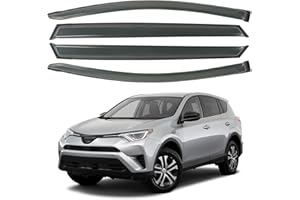 CHYKORLA 4PCS Rain Guards Fit for 2013-2018 Toyota RAV4 LE XLE SE, Tape-on Outside Mount Window Visors, Smoke Tinted Side Window Deflector Visors, Vent Visor Shade Shield, 2013 2014 2015 2016 2017 2018