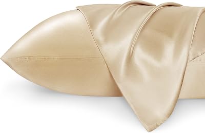 Bedsure Satin Pillowcase 2 Pack Hair Skin Queen Standard 50x75 Gray Sand