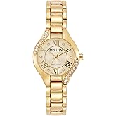 Miykon Silver and Gold Watches for Women | Small Dainty Womens Watch with Genuine Crystals | Ion Polished Women's Jewelry Bracelet, Scratch Resistant Glass, Japanese Quartz, 100ft Water Resistant