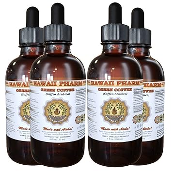 Green Coffee Tincture, Green Coffee (Coffea Arabica) Bean Powder Liquid Extract 4x4 oz