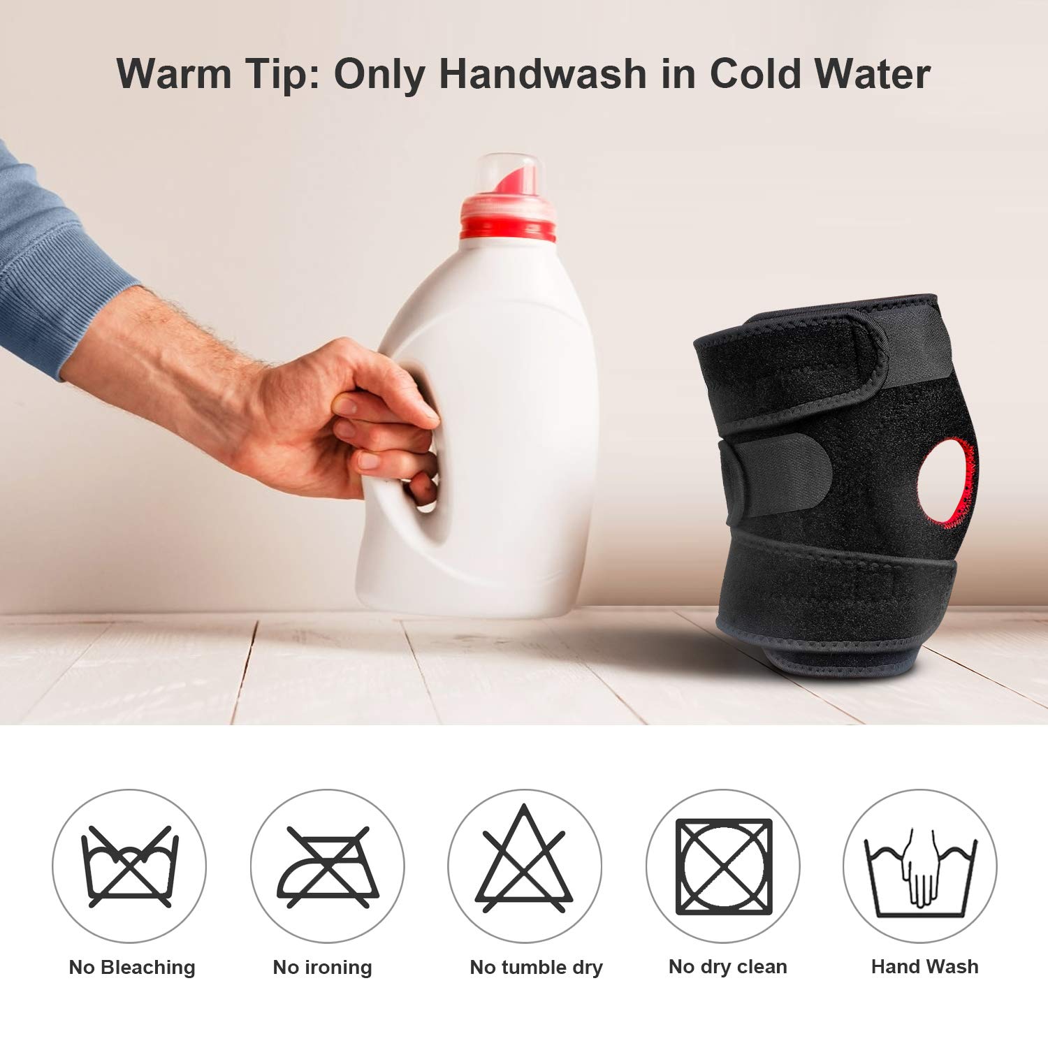 Knee Brace for Women & Men, Knee Support for ACL, LCL, MCL Relief, Pain & Injury Recovery in Running Cycling Volleyball Gym Workout Sport with Adjustable Straps (2 Packs)