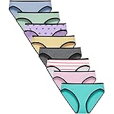 Finihen Girls Cotton Bikini Panties For Teens Hipster Briefs Toddler Underwear Comfortable Multipacks