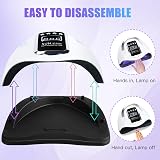 LKE UV LED Nail Lamp 320W Professional Gel Dryer 66 LEDs Auto Sensor 4 Timers view 4