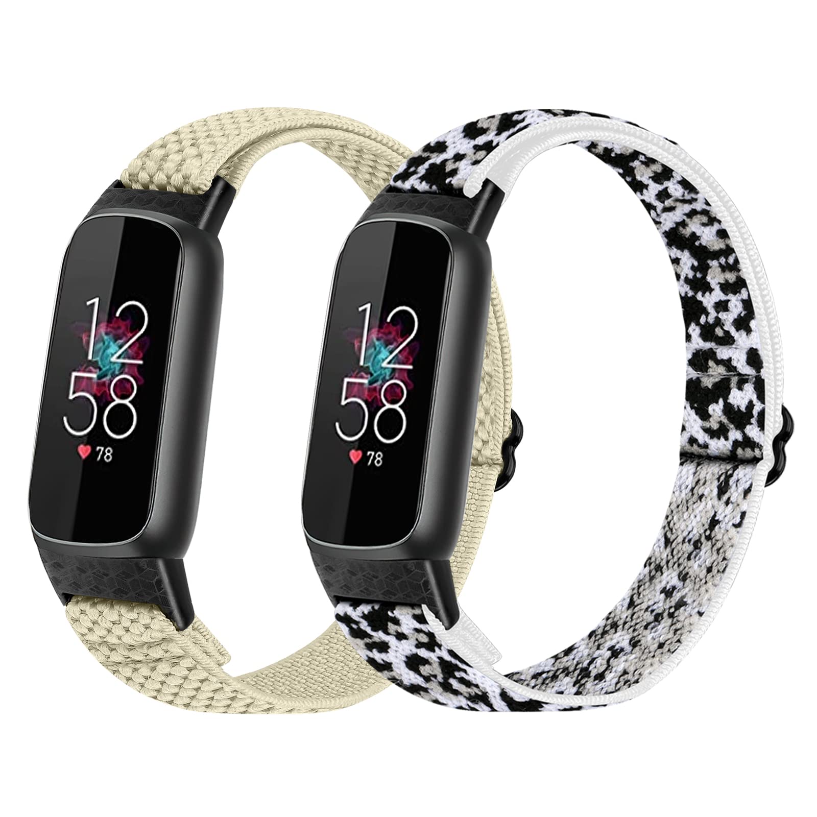TumpCez Elastic Nylon Strap Only Compatible with Fitbit Luxe Strap for Women Men,Adjustable Stretchy Soft Sport Band Replacement Wristband