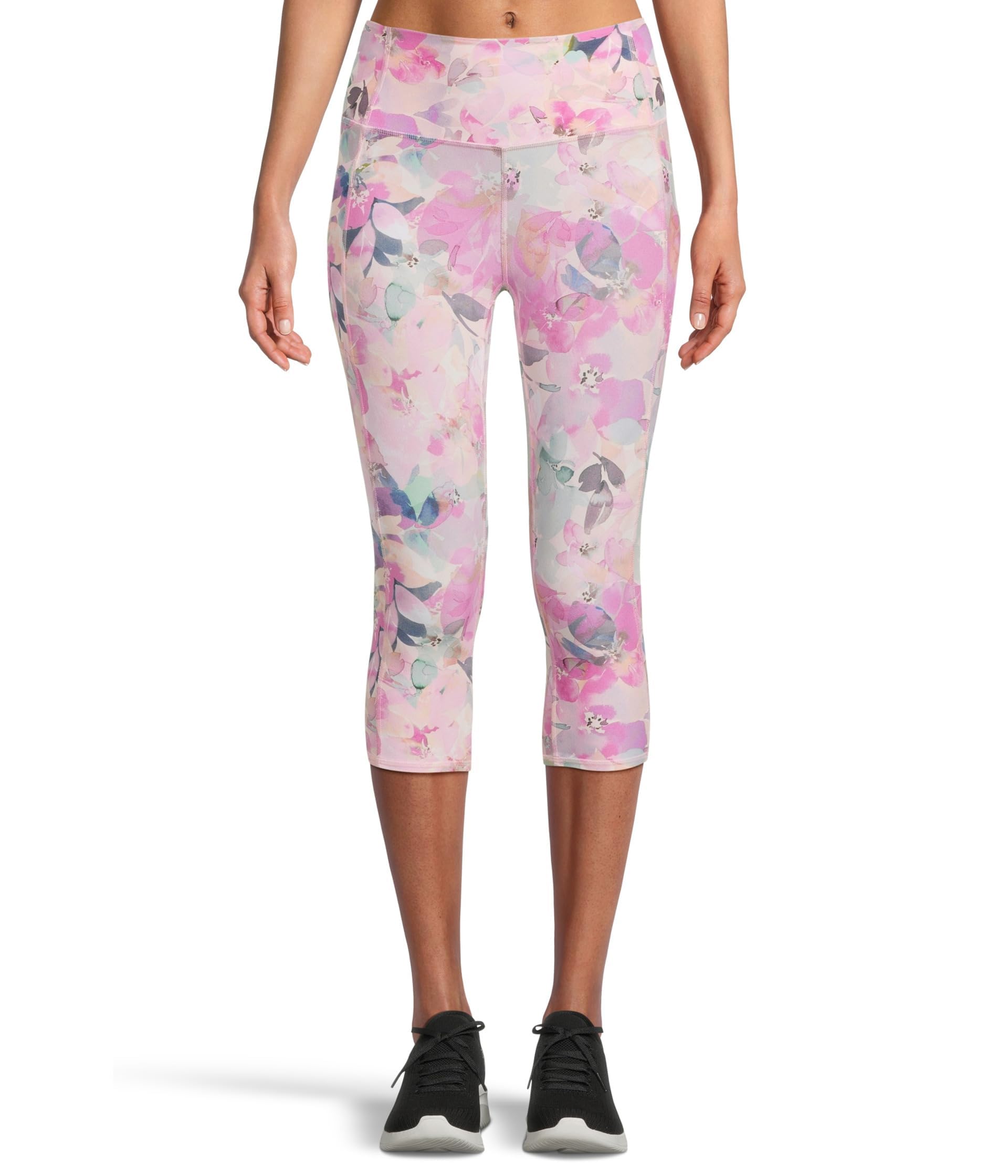 Skechers Women's Go Walk High Waisted Capri, Peach Seascape Floral, X-Small Image