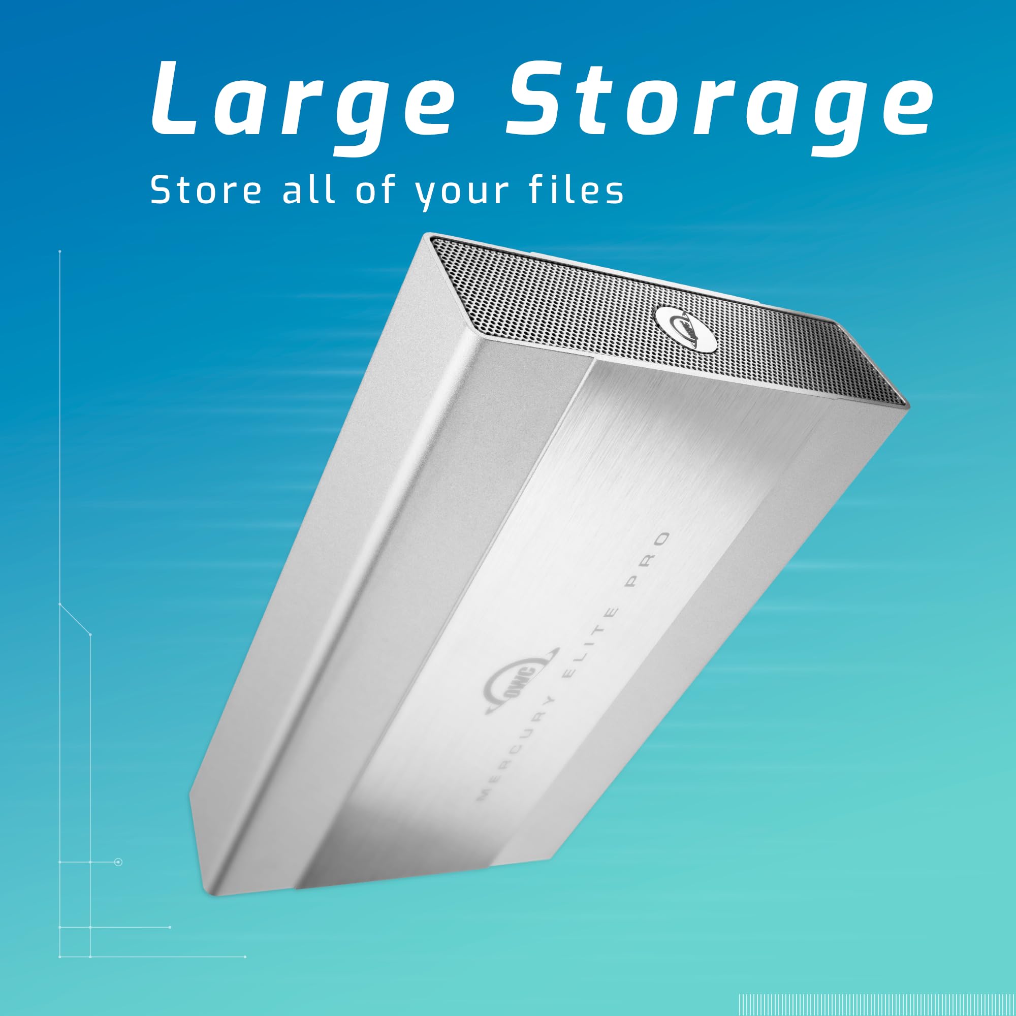 OWC Mercury Elite Pro External Hard Drive Enclosure for 3.5 Inch SATA Drives, USB 3.2 Gen 1 Connection with 5Gb/s, Up to 20TB Capacity HDD Enclosure with Power Adapter