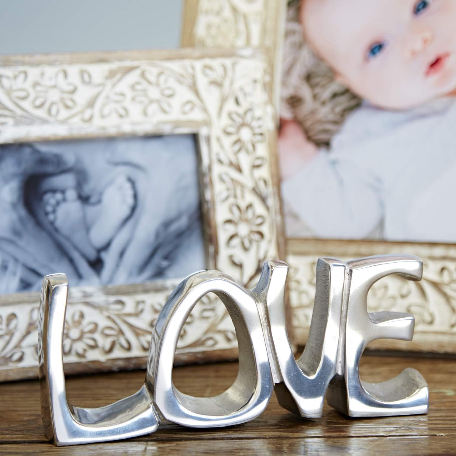 Paper High Recycled Metal 'Love' Sign, Stainless Steel, 200 x 85mm - Image 3