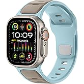 Anlinser Bands Compatible with Apple Watch Band for Men Women 49mm 46mm 45mm 44mm 42mm, Soft Sport Loop Waterproof Strap for iWatch Ultra 3/2/1 Series 11/10/9/8/7/6-1 SE, Light Blue