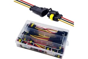 Twippo 18 AWG 3 Pin Connector Waterproof Wire Connectors 3 Pin Automotive Electrical Connectors Quick Disconnect 3 Wire Connectors with 18 Gauge Wire (10 Kits)