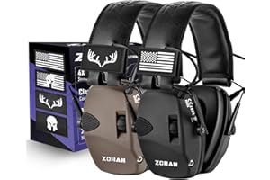 ZOHAN Electronic Shooting Earmuffs, Hearing Protection Shooters, NRR 23dB Noise Reduction Gun Range Ear Protection Headphones