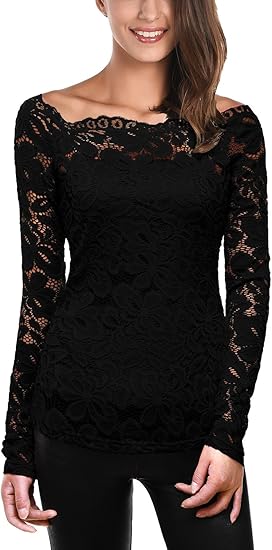 long sleeve black lace