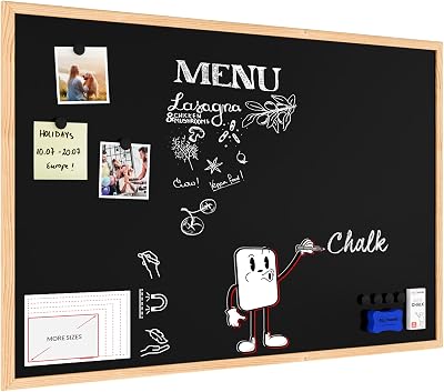 ALLboards Magnetic Chalkboard with Wooden Frame 90x60cm