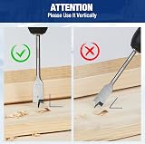 WORKPRO 8-Piece Spade Drill Bit Set 1/4 in Hex Shank Carbon Steel Flat Wood Bits view 6