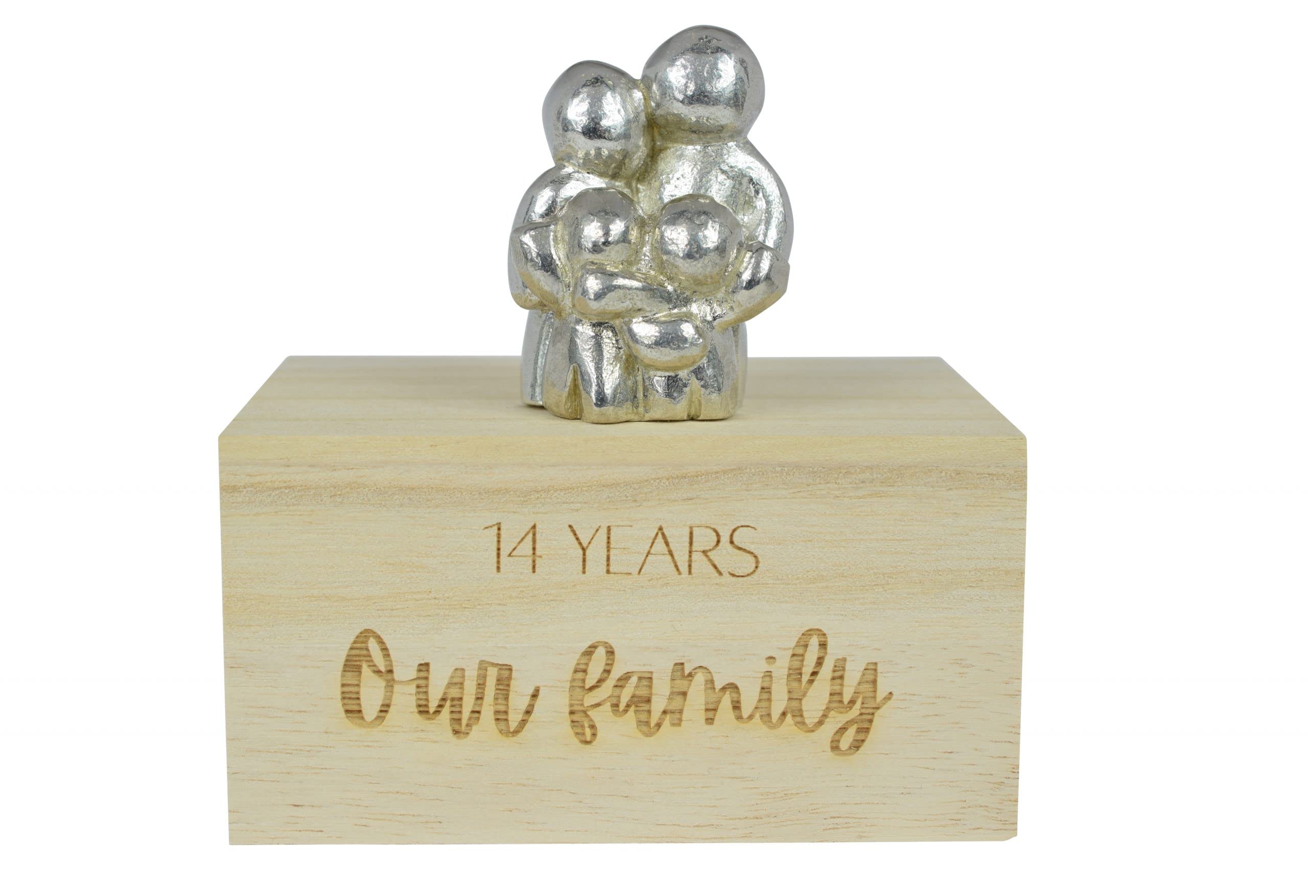 14 Year Anniversary Our Little Hugging Family Choose Amount of Children (2 Children)