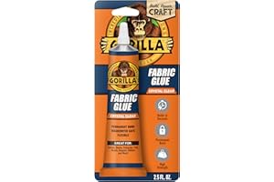 Gorilla Fabric Glue, 100% Waterproof, No-Sew, Washer/Dryer Safe, Permanent Bond, Clear, 2.5fl oz/73ml, Pack of 1