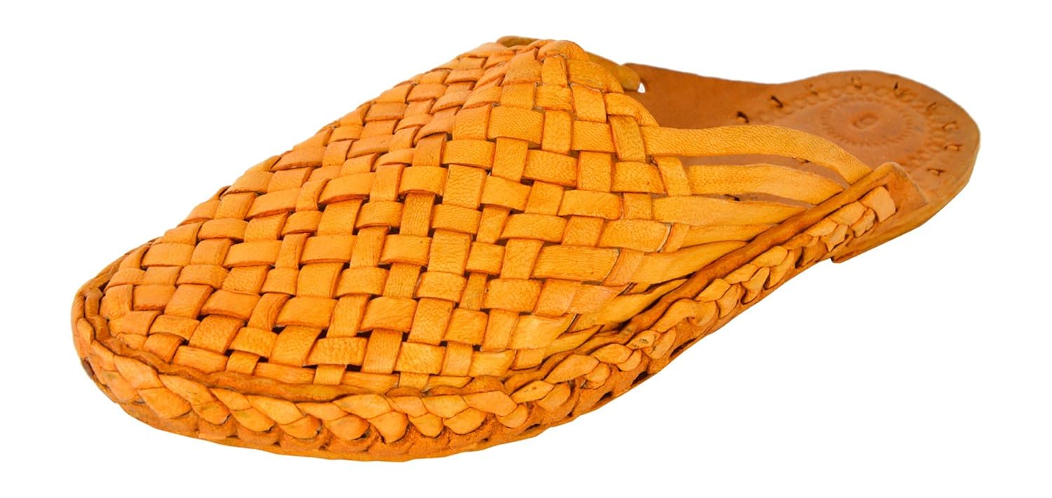 ampereus men's yellow colore leather kolhapur