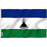 Anley Fly Breeze 3x5 Feet Lesotho Flag - Vivid Color and Fade Proof - Canvas Header and Double Stitched - The Kingdom of Lesotho Flags Polyester with Brass Grommets 3 X 5 Ft