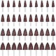 Mixiflor 40 Pack 1/4" Shank 80 Grit Cone Shape Abrasive Sandpaper Flap Sanding Wheel Grinding Head Rotary Tool for Grinding and Polishing on Surface and Side Face