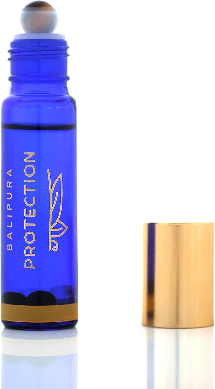 BALIPURA, Protection Crystal Aura Roll On, Natural Healing Roller Ball with Black Tourmaline & Clear Quartz
