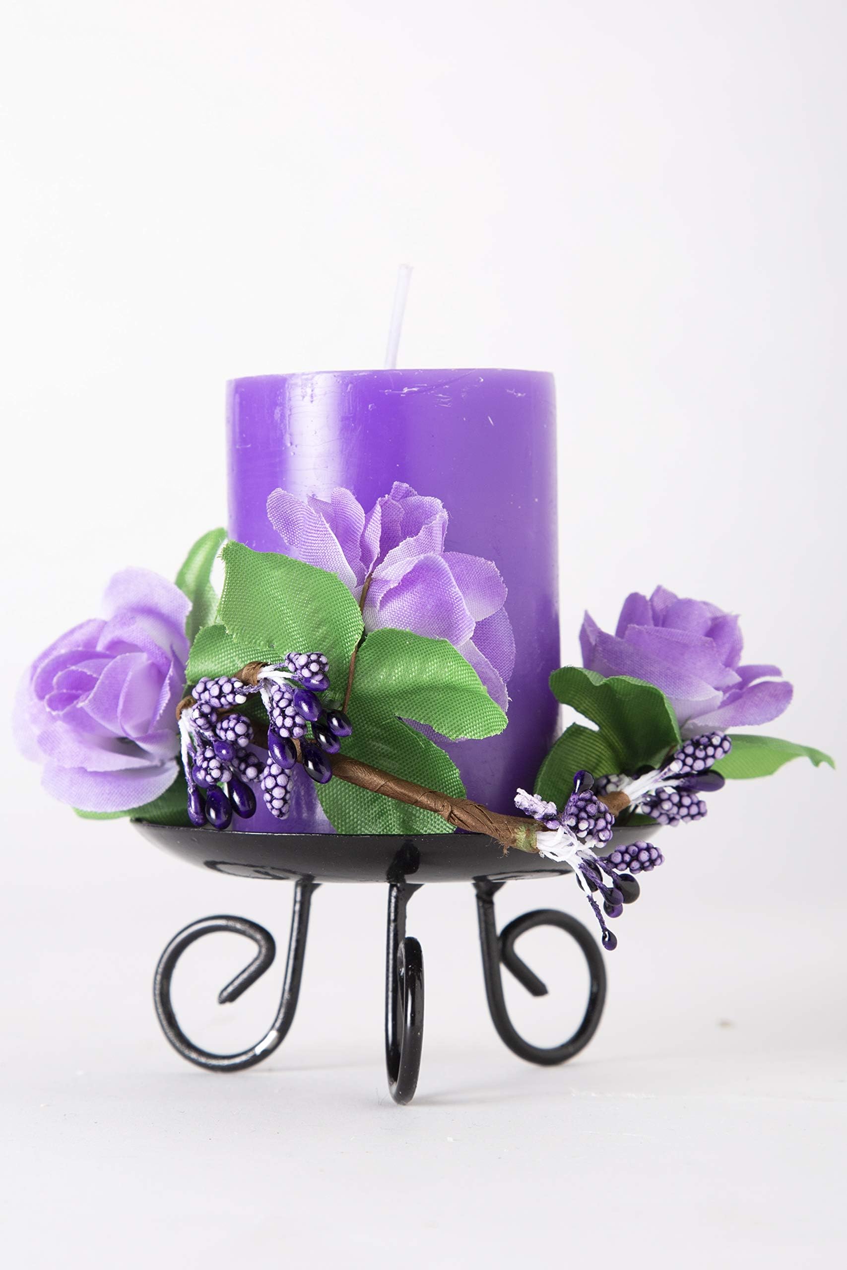 Avighna Decorative Scented Aroma Candle with Metal Stand for Gift Valentine Love Bedroom Home Decoration