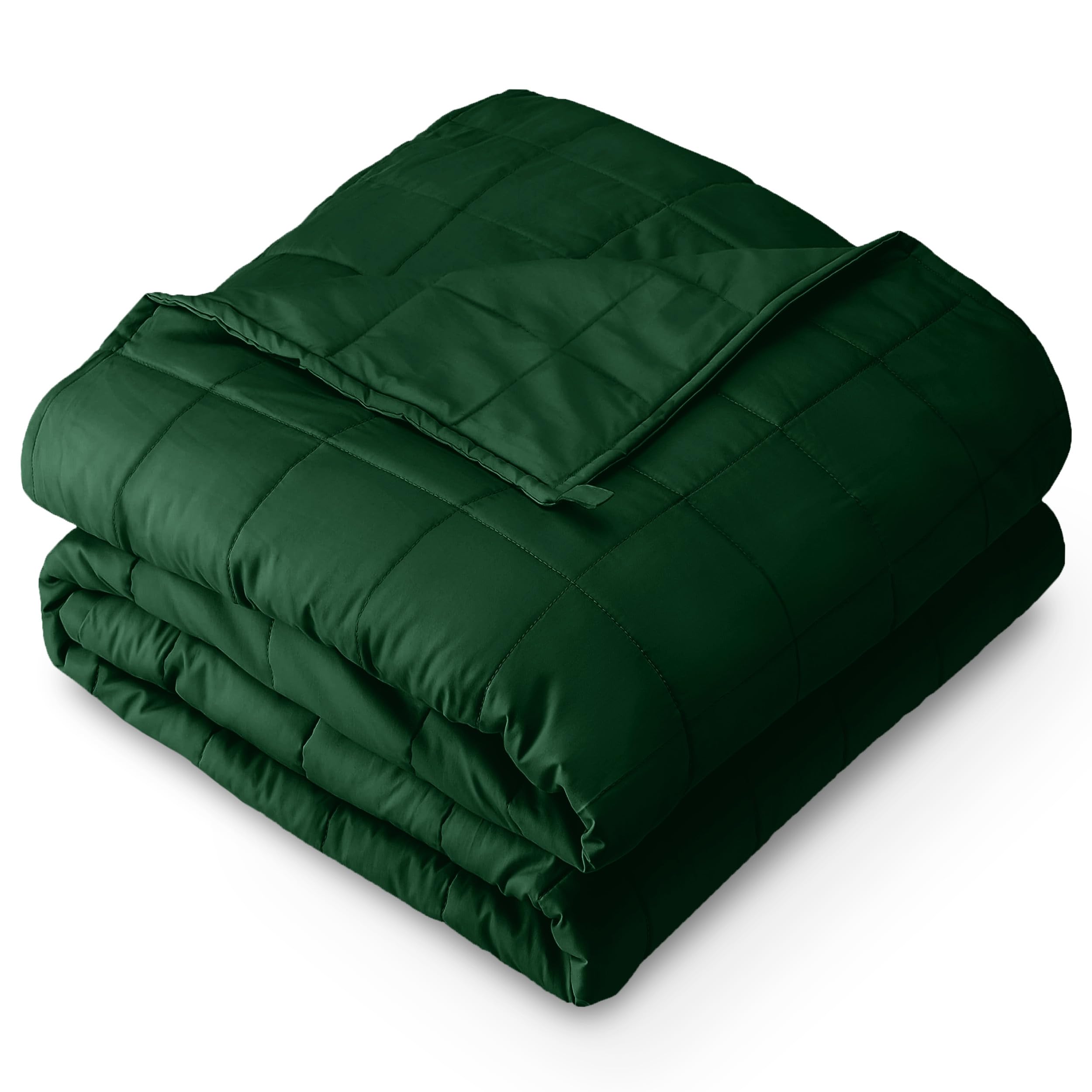 Bare Home Weighted Blanket All-Natural 100% Cotton with Nontoxic Glass Beads 40"x60" 10lbs, Green Image Bare Home Weighted Blanket All-Natural 100% Cotton with Nontoxic Glass Beads 40"x60" 10lbs, Green Image
