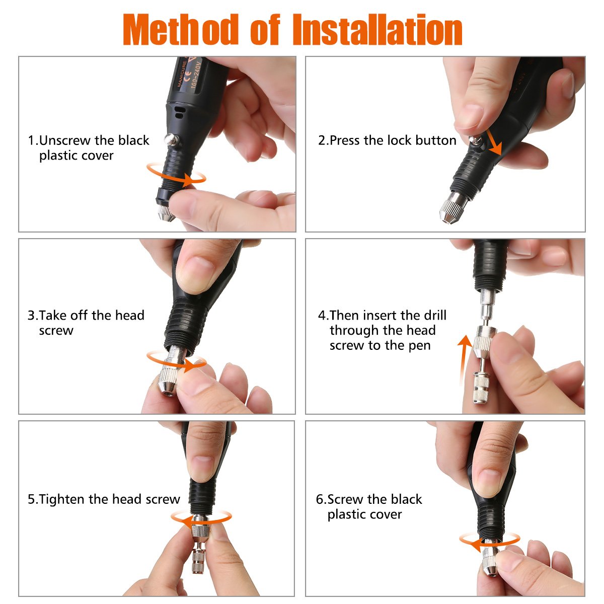 Electric Micro Engraving Pen ARTISTORE Polish Micro Carving Combo Set Adjustable Rotating Speed Carve Tool with 6X Steel Carving Head + 6X Polishing Head For DIY Olive Core, Buddha Beads, Ivory, Wood