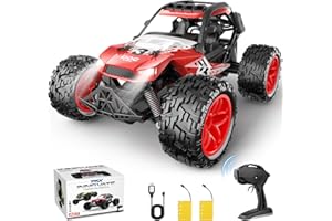 PKX 1:12 Large Remote Control Truck for Boys,12MPH (20KPH) High Speed Off-Road Monster Truck & 2 Batteries and LED Headlights, All Terrain 2.4 GHz Remote Control Car for Kids, Hobby RC Cars Toys Gifts