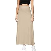 Urban CoCo Elastic Waist A-Line Long Maxi Skirt Below Knee for Women Fall Winter