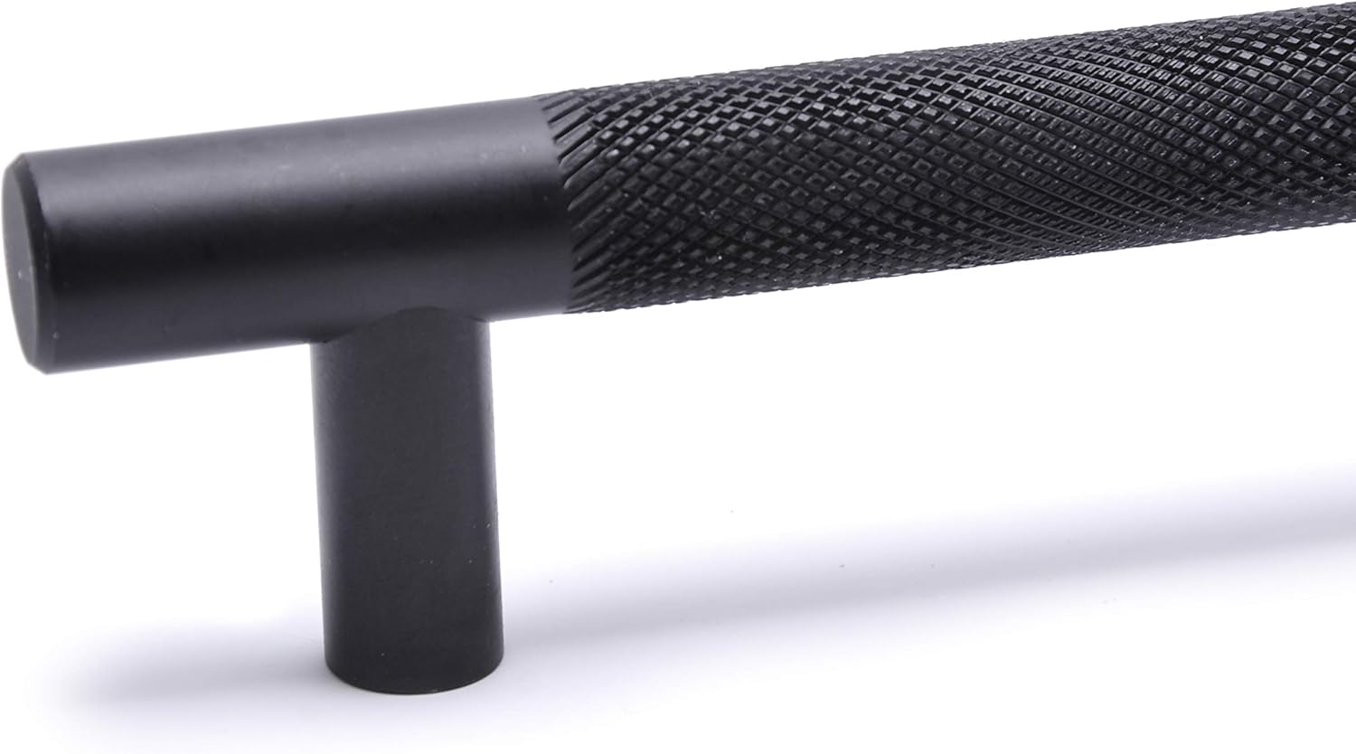 BSM Marketing Black Knurled T Bar Modern Kitchen Cupboard Cabinet Drawer Bar Door Handle Knob Matt Finish (5, 256mm) - Image 5