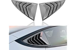 AULESSE Rear Side Window Louvers Decoration Compatible with Model 3 Highland 2024 2025 Exterior Decoration Accessories Air Vent Scoop Louvers Carbon Black