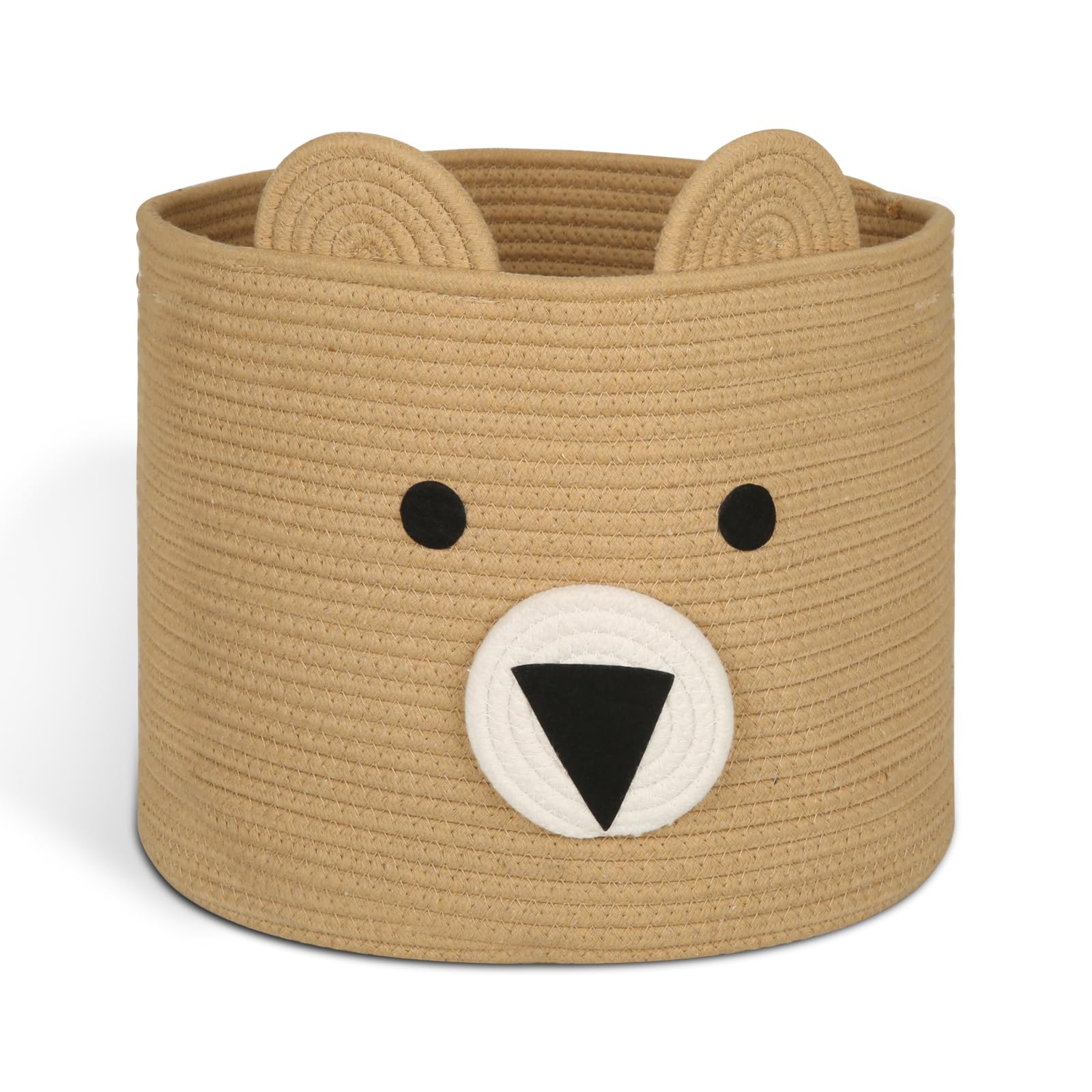 Happy Fox Laundry Basket, Baby Basket with Handles Collapsible, Toy Basket made of Cotton Rope, 19.6 Litres, Soft, skin-friendly, Suitable for Storing Clothes, Kid's Toy Supplies