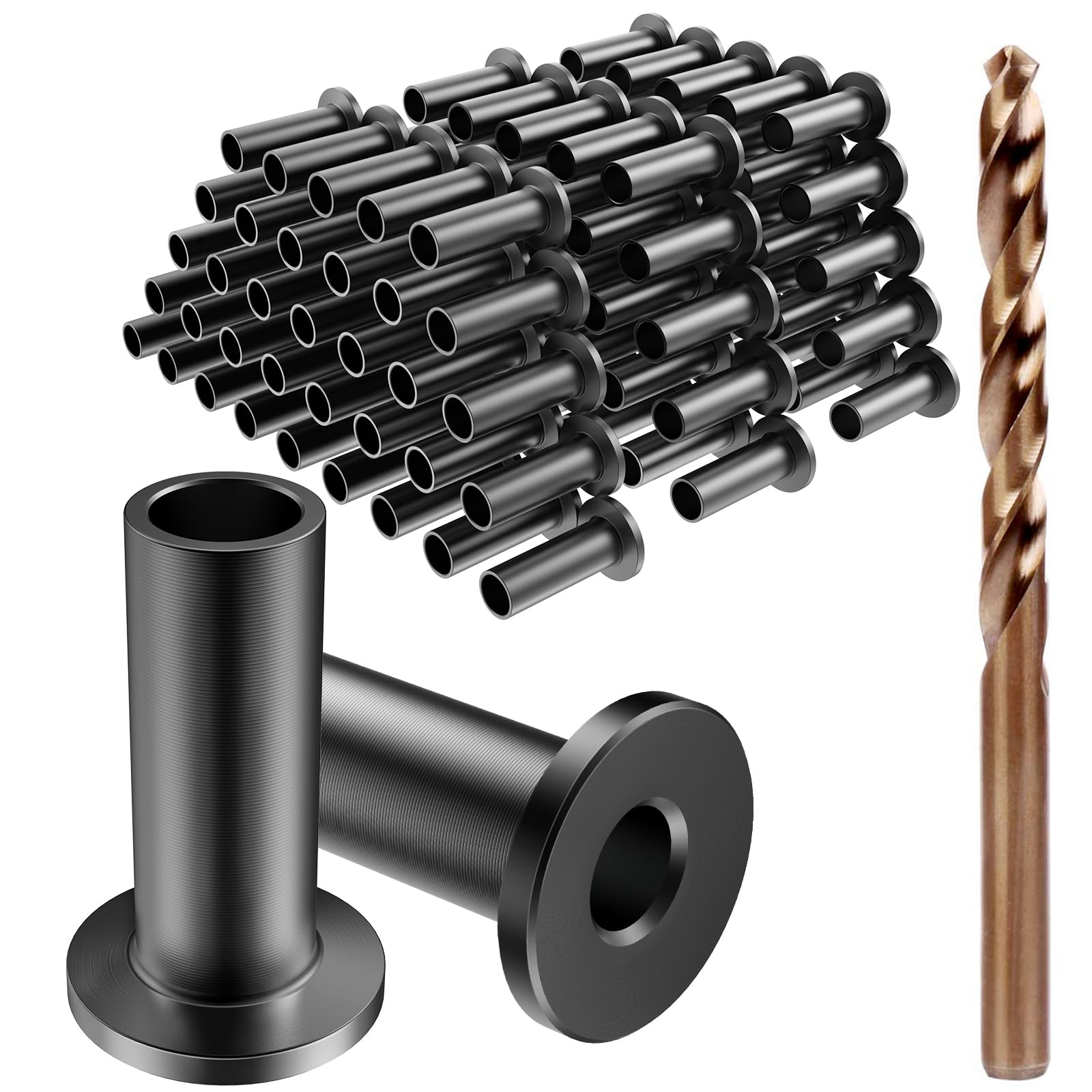 BLIKA 120 Pack Black Stainless Steel Protector Sleeves for 1/8