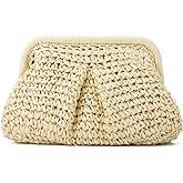 Freie Liebe Straw Clutch Purses for Women Woven Dumpling Bag Summer Beach Clutch Wicker Crossbody Purses