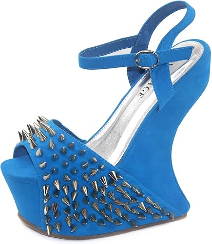 cobalt blue wedge shoes