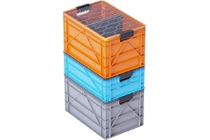 SIDIO CRATE Starter Pack - Two Full Size and One Half Size SidioCrate, Stackable Outdoor Organizer Storage Bins with Clear Lid and Dividers - SIDIO Variety Pack