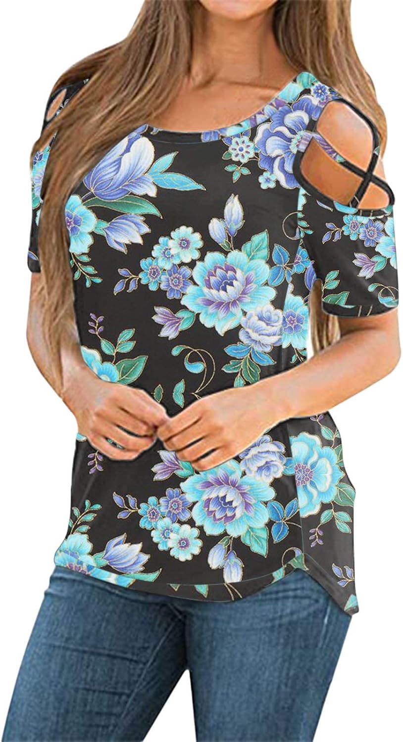Sofia's Choice Damen Träger-Oberteil Schulterfrei - Kurzarm, V-Ausschnitt, Aus Weichem Stretch