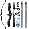 D&Q Archery Bow and Arrow Set for Adults Beginner Teenagers Youth, Takedown Recurve Bow 20lbs 30lbs 40lbs Left and Right Handed Bow, Recurve Bow Set for Outdoor Target Practice