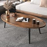 Wooden Coffee Table Modern for Living Room | Modern oval coffee table nesting table for living room home office 32"
